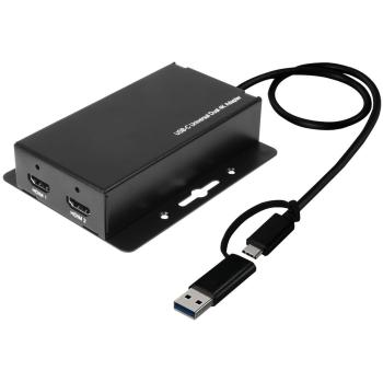 Adaptador USB-C a HDMI 4K Vivolink VLUSB3HDMIX2 con captura de video y datos