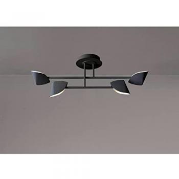 Semi Plafón Pequeño LED 30W 3000K Mantra Capuccina 4 Luces Negro 2100 lm 80 x 25,5 cm 3 años de garantía