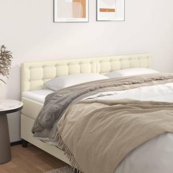 Cabeceros de Cuero Sintético Crema (2 Unidades) 90x5x78/88 cm