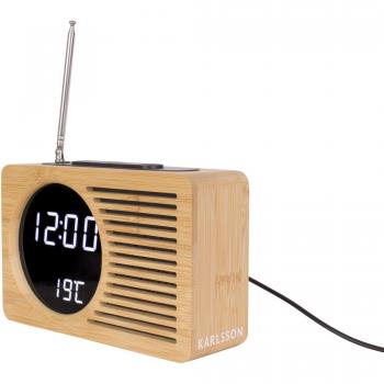 Despertador Retro de Bambú Karlsson con Radio KA5719
