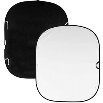 Telón de fondo plegable reversible 1.5 x 1.8m Negro/Blanco