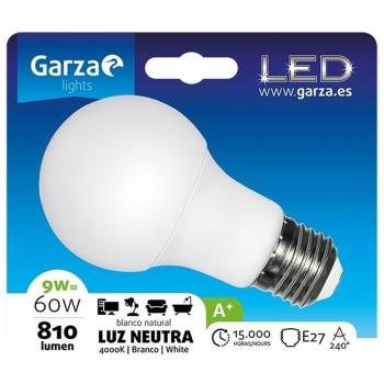 Pack 10 uds. Bombilla LED Estándar E27 9W 810 lúmenes Luz Neutra 4000K Garza