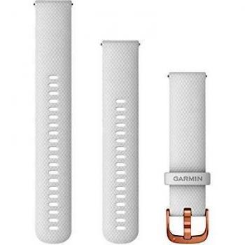 Garmin Pulsera vivomove, Estilo, 20 mm, Silicona Blanca, Hebilla Rosa Dorada