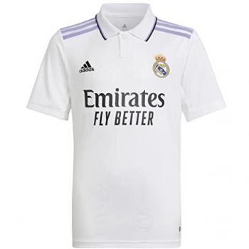 Camiseta de Manga Corta Adidas Real Madrid 2022/23 para Niños, Color Blanco, Primera Equipación Oficial