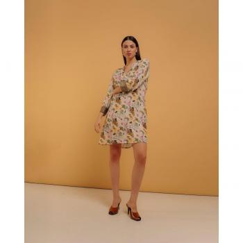 Niza - Vestido corto de manga larga con estampado personalizado