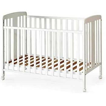 Cuna de Madera lacada en Blanco con Lateral abatible y Ruedas 60x120