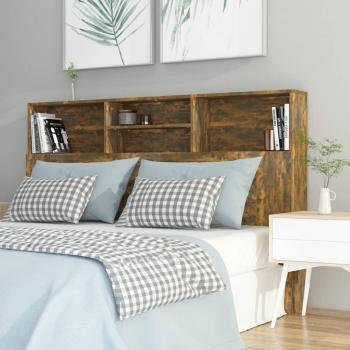 Cabecero con compartimentos Smoke Oak 160x19x103,5 cm