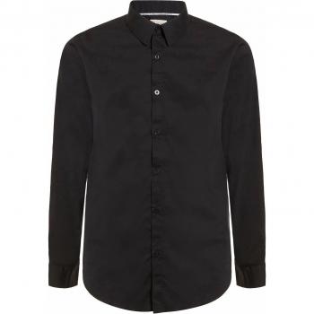 Guess Slim Fit Long Sleeve Shirt - Black Cotton - XXL