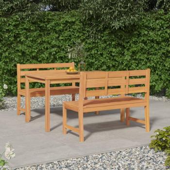 Juego de comedor de jardín 3 piezas de teca de madera maciza