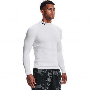 Under Armour Men's ColdGear Compression Mock Long Sleeve T-shirt, Size: Medium, Color: White