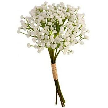 gerimport Planta artificial Gypsophila de 33 cm, color blanco y verde
