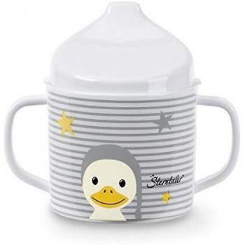 Sterntaler Taza con tapa Hanno y Edda, Edad: a partir de 6 meses, Gris/Amarillo