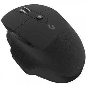 Ratón inalámbrico Bluetooth y RF KeySonic KSM-6140BTRF-EG, ergonómico, con rueda de desplazamiento, superficie antideslizante, color negro, 1600 DPI