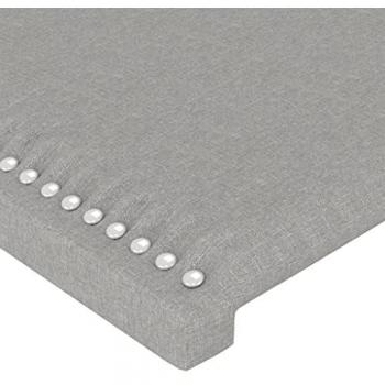 Cabecero con LED de tela gris claro 147x16x118/128 cm