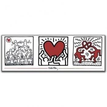 Artopweb EC18415 Panel Decorativo con Diseño Haring Untitled, Madera, Multicolor, 95x1.8x33 cm