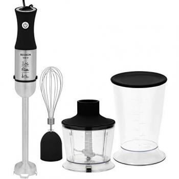 Batidora de Mano Becken BHB3525 con motor potente, diseño ergonómico, 5 velocidades ajustables, función turbo, cuchillas de acero inoxidable y fácil limpieza
