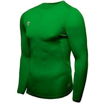 UMBRO Core LS Crew Baselayer Camiseta Térmica, Hombre, Verde, S