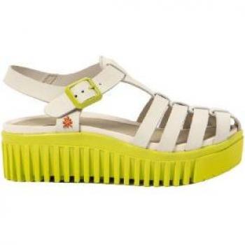 Sandalias de piel Art 1575 beige con cuña Brighton para mujer