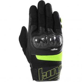 Guantes de Moto Furygan Galax Evo Verano Negro/Amarillo Fluo S - Ligeros, Transpirables, Protección de Palma en Cuero, Ventilación y Pantalla Táctil