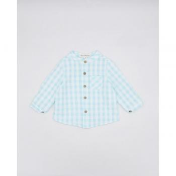 Camisa de bebé niño Fina Ejerique en vichy turquesa con bolsillo