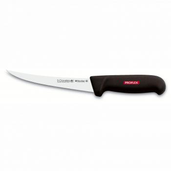 Cuchillo deshuesador curvo de 15 cm con mango negro - 3 Claveles Proflex 8182