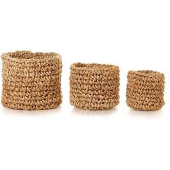 vidaXL Set 3X Cestas Almacenamiento Hechas a Mano Yute Natural Decoración Casa