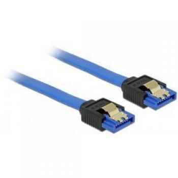Cable SATA 6 Gb/s 10 cm Azul con Conectores Dorados