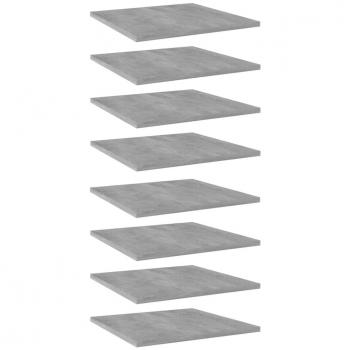 vidaXL Bookshelf Boards 8 pcs Concrete Grey 40x40x1.5 cm Engineered Wood