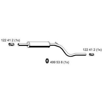 Silenciador intermedio ERNST 642002 para SEAT 6K9253409F 6K9253409H 6K9253409