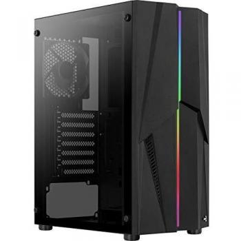Aerocool MECHA, Caja PC ATX, ARGB Frontal, Cristal Templado, Ventilador 12cm