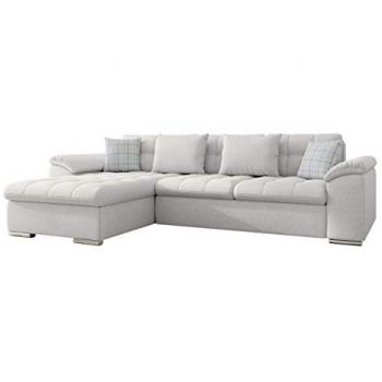 Sofá rinconero Comfivo 181 gris con función de descanso y caja de ropa de cama, dimensiones 280x160x76cm
