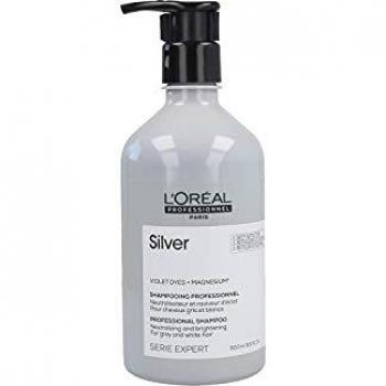 L'Oréal Professionnel Serie Expert Silver Shampoo 500ml for Grey, White or Light Blonde Hair, Neutralising and Brightening