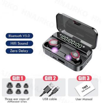 Auriculares Inalámbricos Bluetooth 2000mAh con Micrófono, Resistentes al Agua, Mini Linterna y Control Táctil