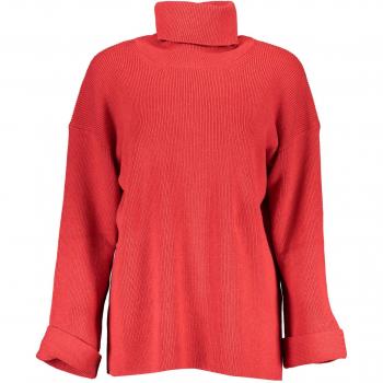 Elegant Red High-Neck Wool Blend Sweater for Men - Size S