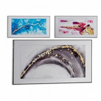 Lienzo Abstracto Decorativo 61,5 x 3 x 121 cm (3 Unidades)