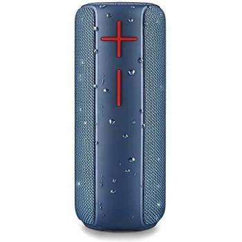 NGS Roller Nitro 2 Bluetooth Portable Speaker - 20W, Waterproof IPX5, Built-in Microphone, FM Radio, Blue