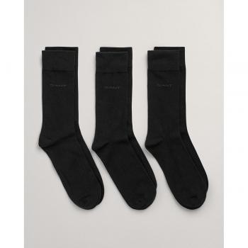 Gant - Paquete de tres pares de calcetines de algodón suave para hombre, color negro