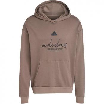 Sudadera con Capucha Adidas Brand Love French Terry Hombre Marrón Talla M