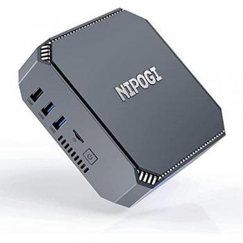 NiPoGi Mini PC, 12GB RAM 256GB SSD Ιntel Pentium J4205 Windows 10 Pro Mini Ordenadores de Sobremesa, Soporte 4K HD, Dual Band WiFi 2.4G/5G, Dual HDMI, BT 4.2 para Oficina en Casa, Negocios, Educación
