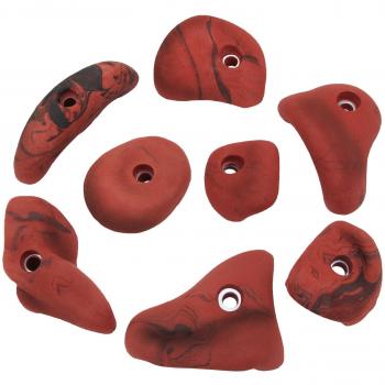 8 presas cazo STRONG para superficies poco o muy inclinadas, Color:rojo-moteado
