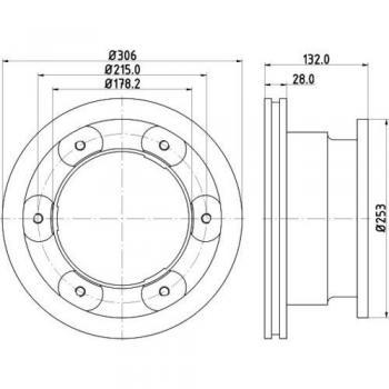 HELLA 8DD 355 115-551 Disco de freno - 54777