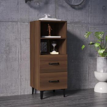 Aparador de madera contrachapada marrón roble 34,5x34x90 cm, mueble de almacenaje moderno para salón, buffet y armario auxiliar