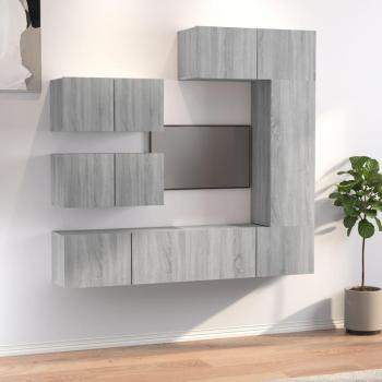 Set de Muebles para TV 6 Piezas en Madera Contrachapada Gris Sonoma