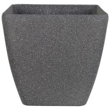 Maceta cuadrada de poliresina gris oscuro mezcla de piedra 34 x 34 cm resistente a UV