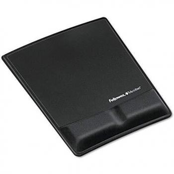 Fellowes 9181201 Alfombrilla para Ratón con Reposamuñecas Antibacteriano, Color Negro