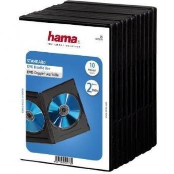 Hama - DVD Double Jewel Case with foil, 10-pack, black, Negro