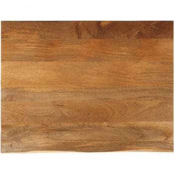 Tablero de mesa borde natural madera maciza mango 90x80x3,8 cm Marrón