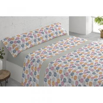 Juego de Sábanas Estampadas 3 Piezas Celera Azul y Gris - Ideal para Verano e Invierno - Tacto Extra Suave - Incluye Sábana Bajera, Sábana Encimera y Funda
