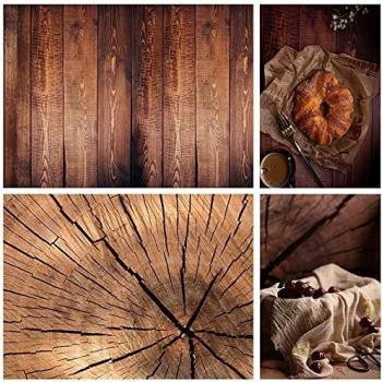 Selens 2 en 1 Telón de Fondo de Papel 56x88cm Tocón de Madera Veteada Fondo de Cara Doble para Fotografía Estudio Fotográfico Flat Lay Comida Producto Pequeño Cosmético Joya Vlog