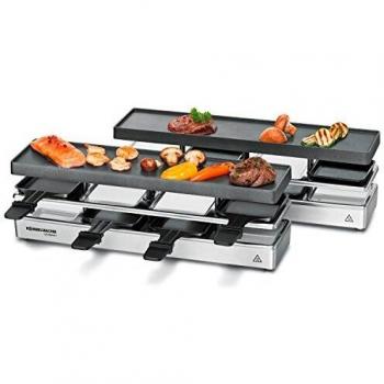 Raclette Grill RC 1600 para 8 personas, 1590 W, con placa de aluminio antiadherente y diseño expandible